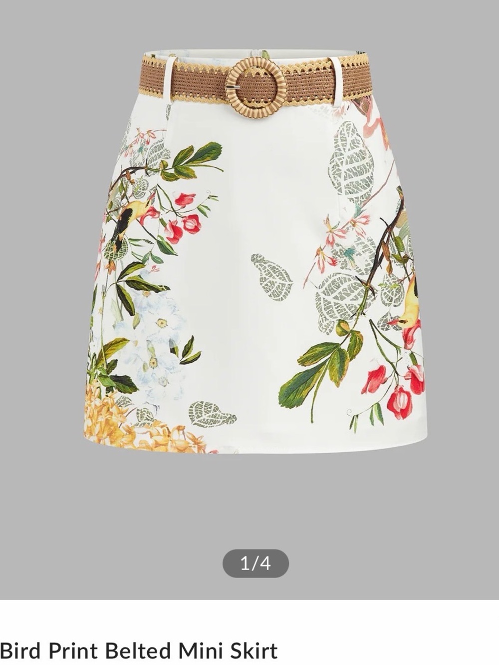 Commense nwt White Floral Print A-Line miniSkirt